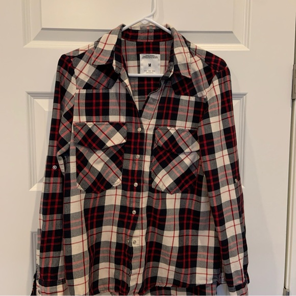 Custom Made Grateful Dead graphic black and red snap front flannel shirt Sz M - Picture 5 of 9